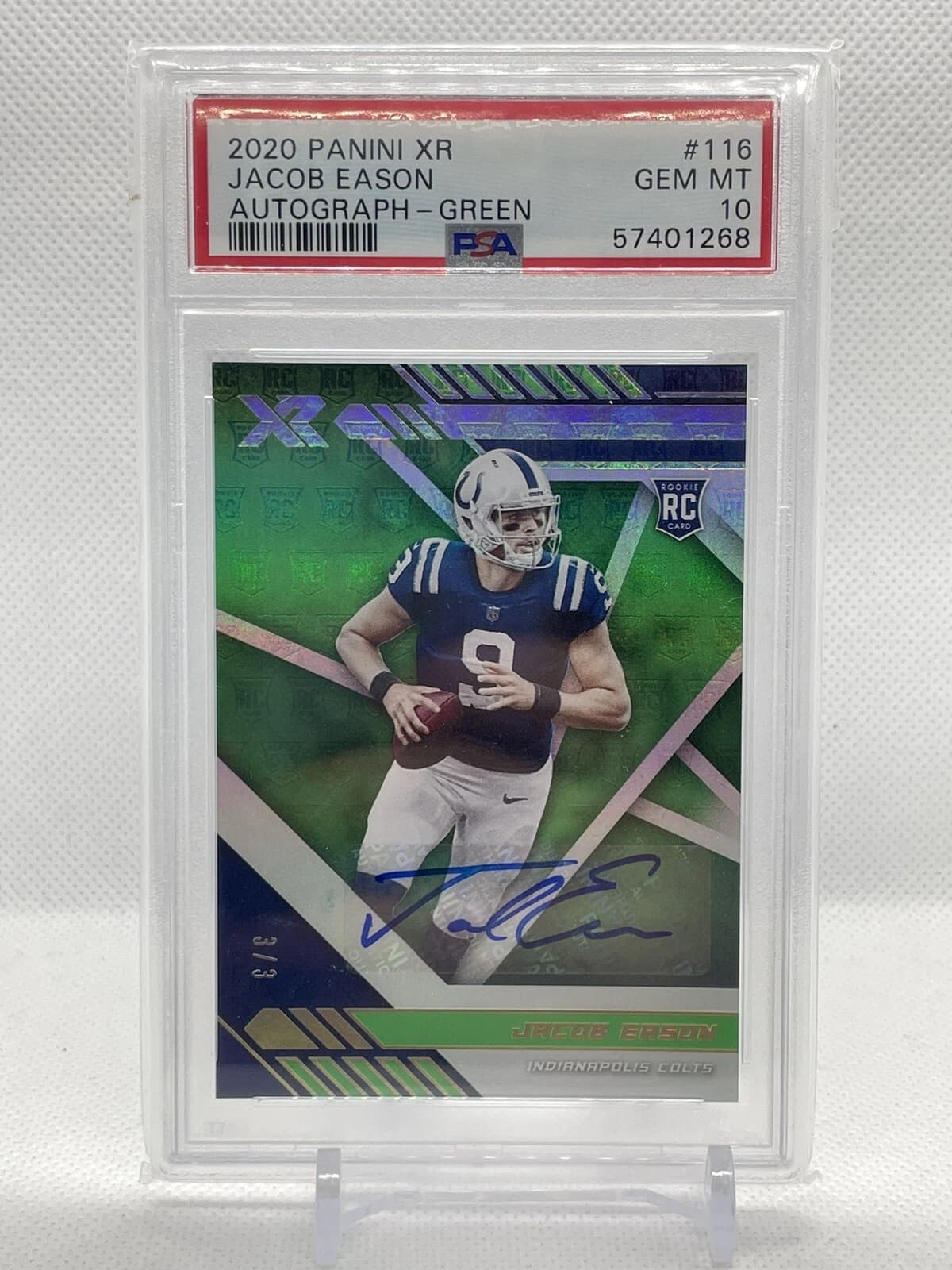 Jacob Eason Panini XR #116 Autograph-Green