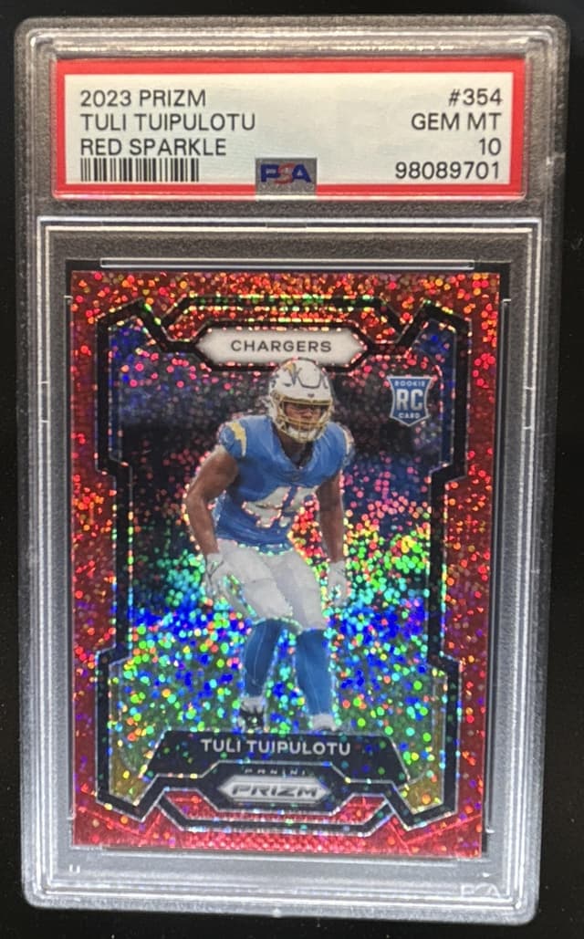 Tuli Tuipulotu Panini Prizm #354 Red Sparkle