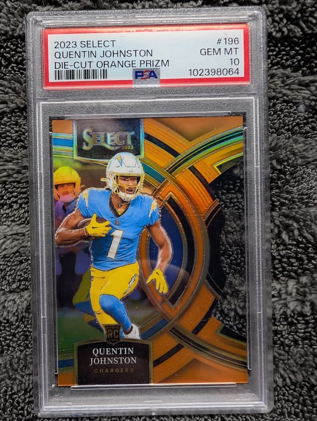Quentin Johnston Panini Select #196 Die-Cut Orange Prizm