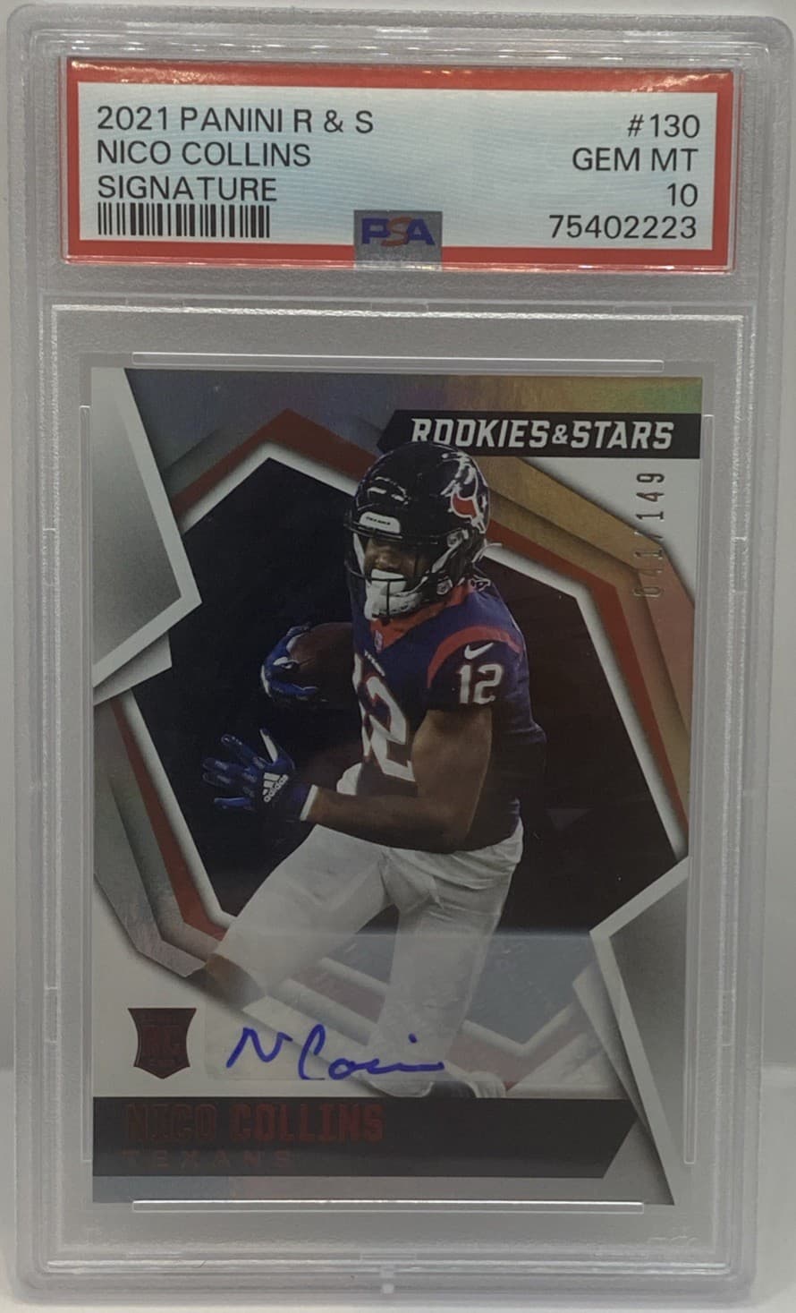 Nico Collins Panini Rookies & Stars #130 Signature
