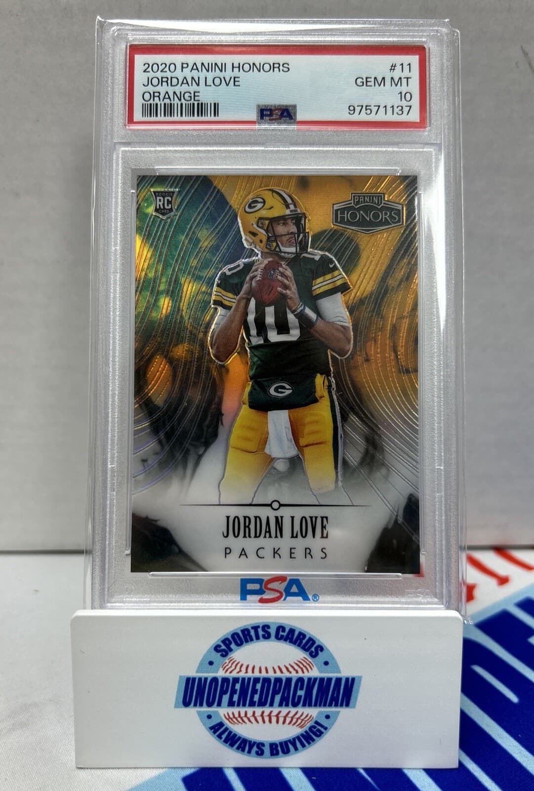 Jordan Love Panini Honors #11 Orange