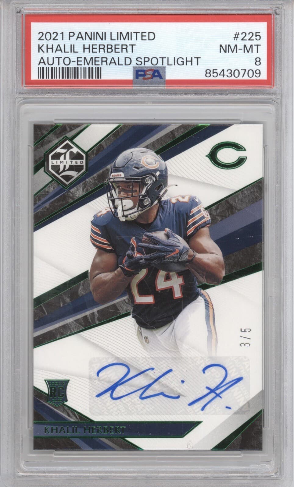 Khalil Herbert Panini Limited #225 Autograph-Emerald Spotlight