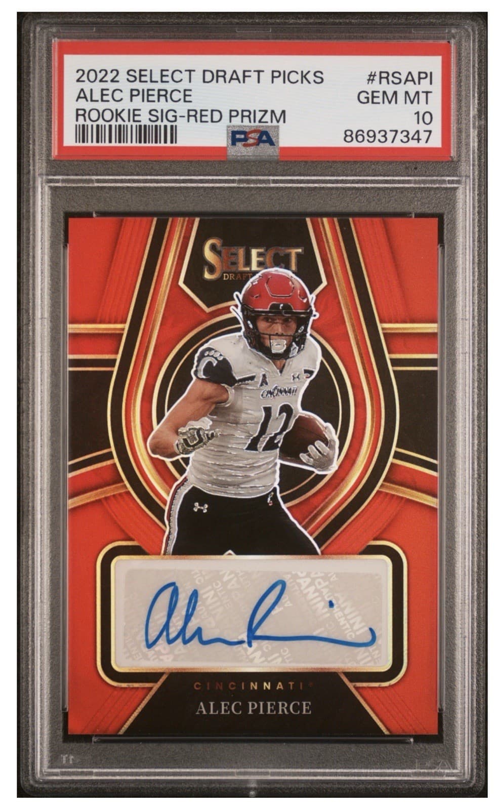 Alec Pierce Panini Select Draft Picks Rookie Signatures #RSAPI Red Prizm