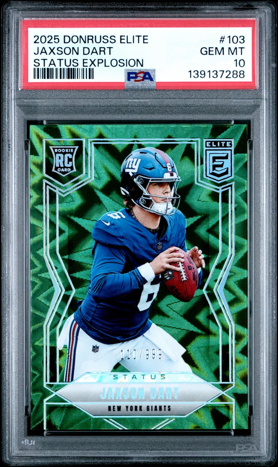 Jaxson Dart Panini Donruss Elite #103 Status Explosion