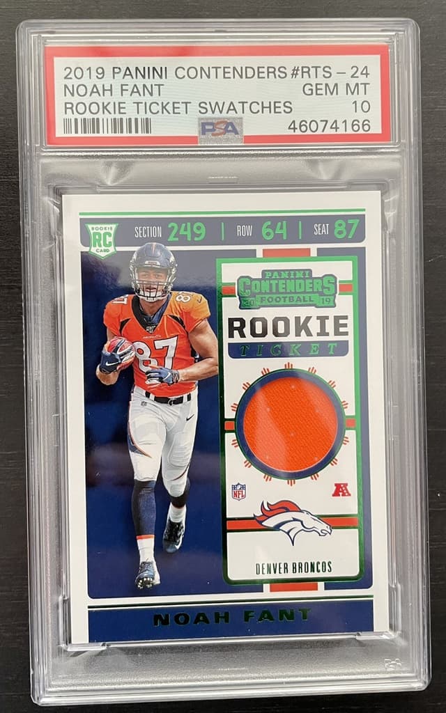 Noah Fant Panini Contenders Rookie Ticket Swatches #24 Base