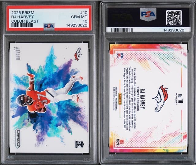 RJ Harvey Panini Prizm Color Blast #10 Base