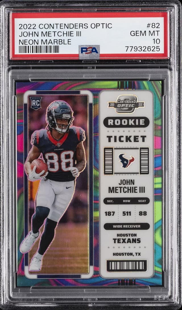 John Metchie Panini Contenders Optic #82 Neon Marble