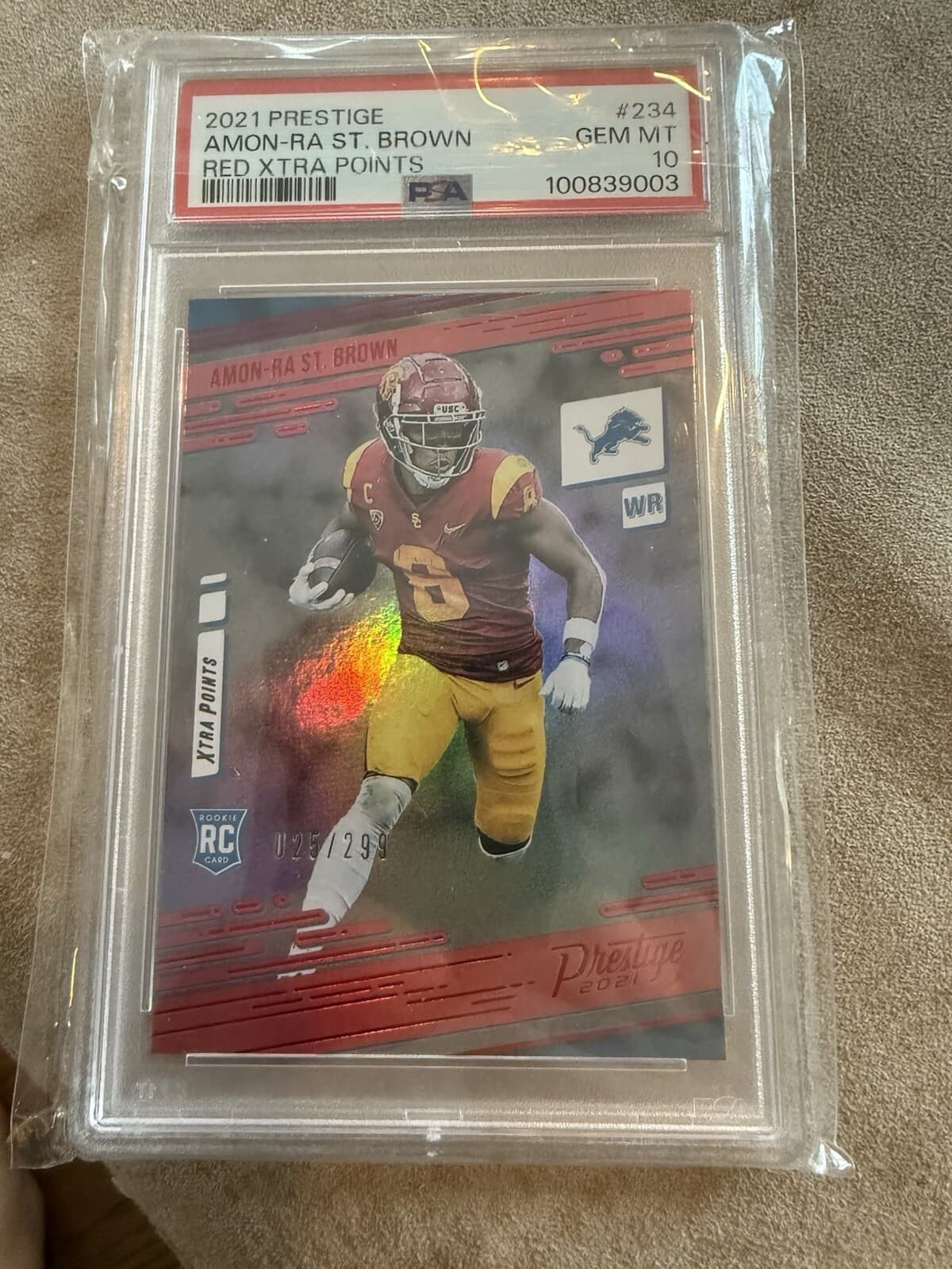 Amon-Ra St. Brown Panini Prestige #234 Red Xtra Points