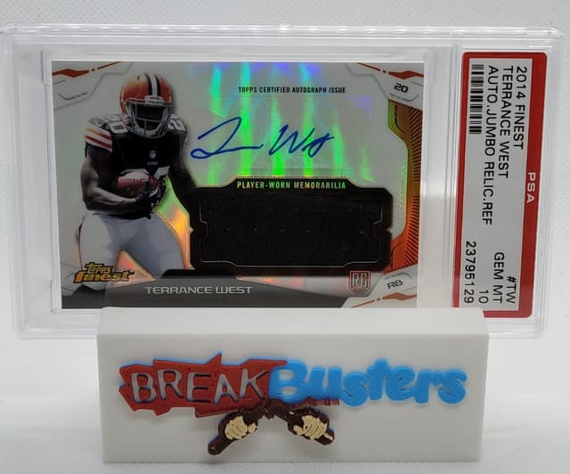 Terrance West Finest Autograph Jumbo Relic Refractor #TW Base