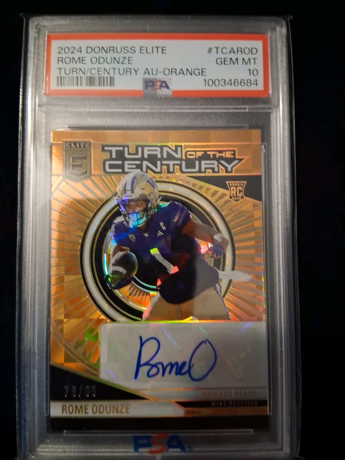 Rome Odunze Panini Donruss Elite Turn of the Century Autographs #TCAROD Orange