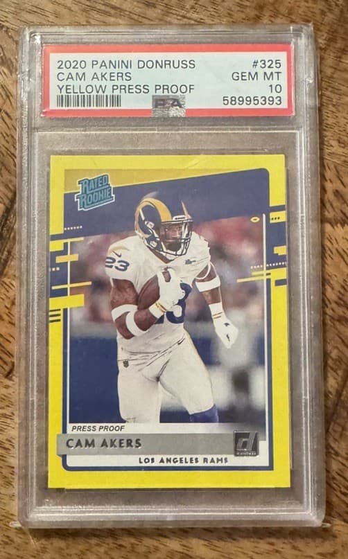 Cam Akers Panini Donruss #325 Yellow Press Proof