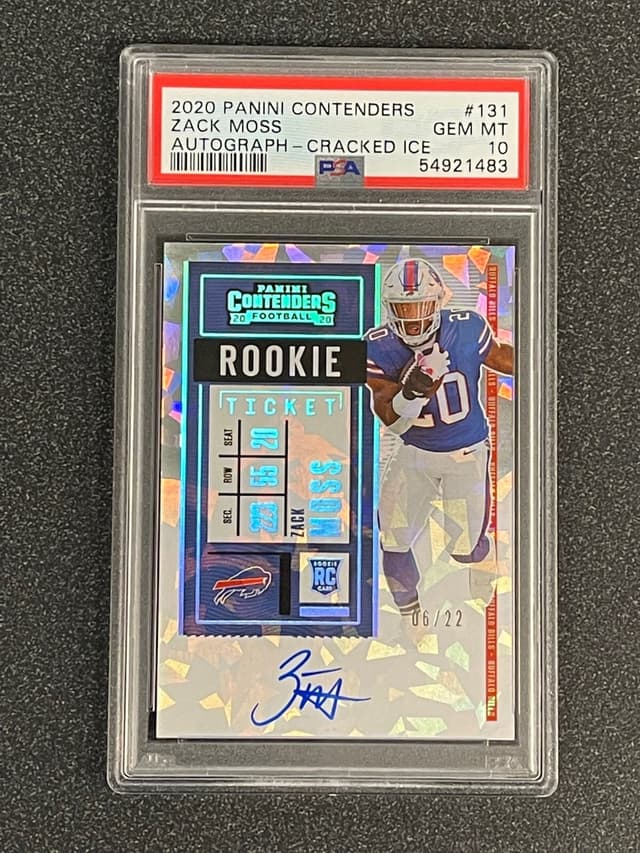 Zack Moss Panini Contenders #131 Autograph-Cracked Ice