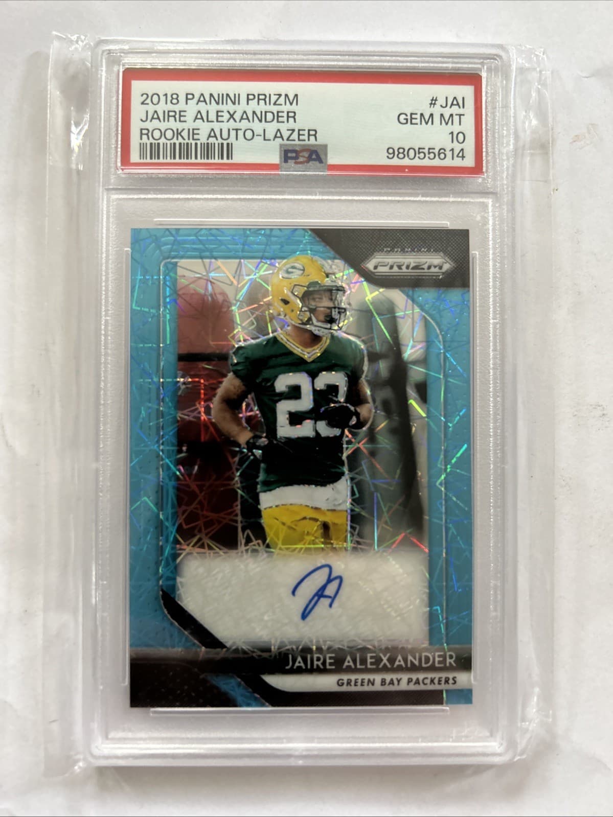 Jaire Alexander Panini Prizm Rookie Autographs #JAI Lazer