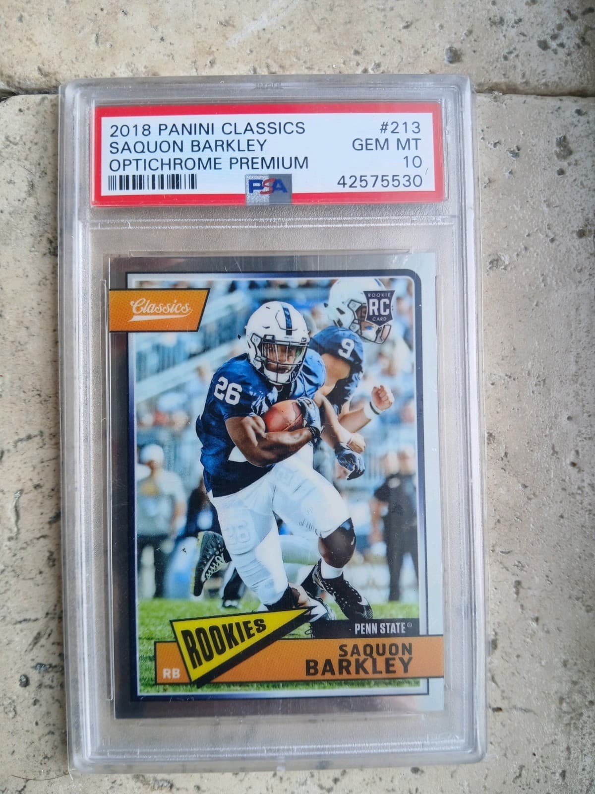 Saquon Barkley Panini Classics #213 Optichrome Premium
