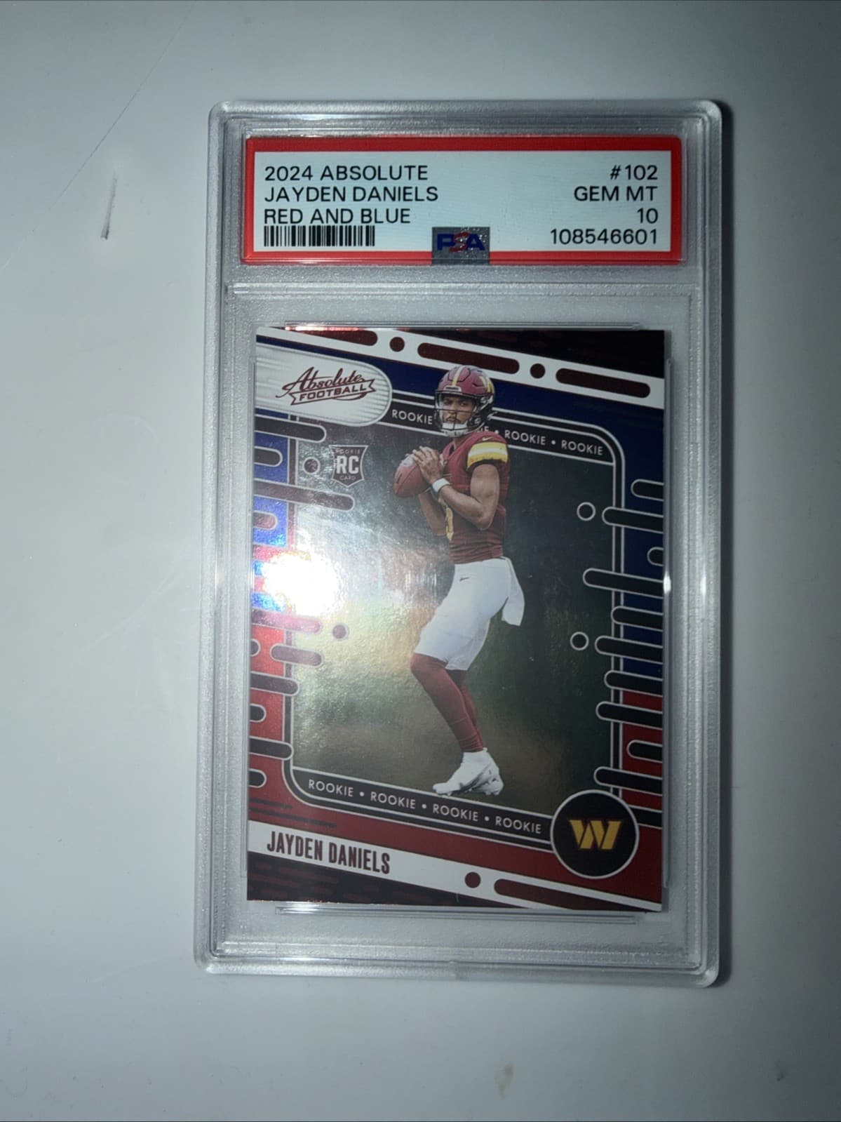 Jayden Daniels Panini Absolute #102 Red and Blue