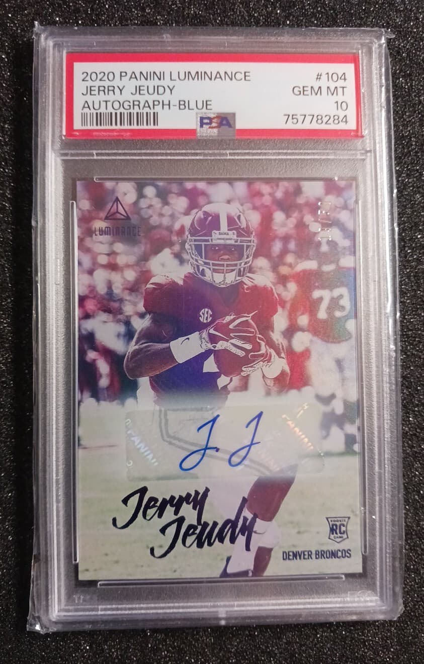 Jerry Jeudy Panini Luminance #104 Autograph-Blue