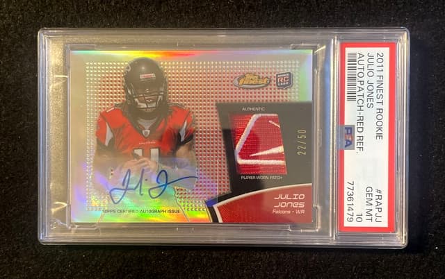 Julio Jones Finest Rookie Autograph Patch #RAPJJ Red Refractor