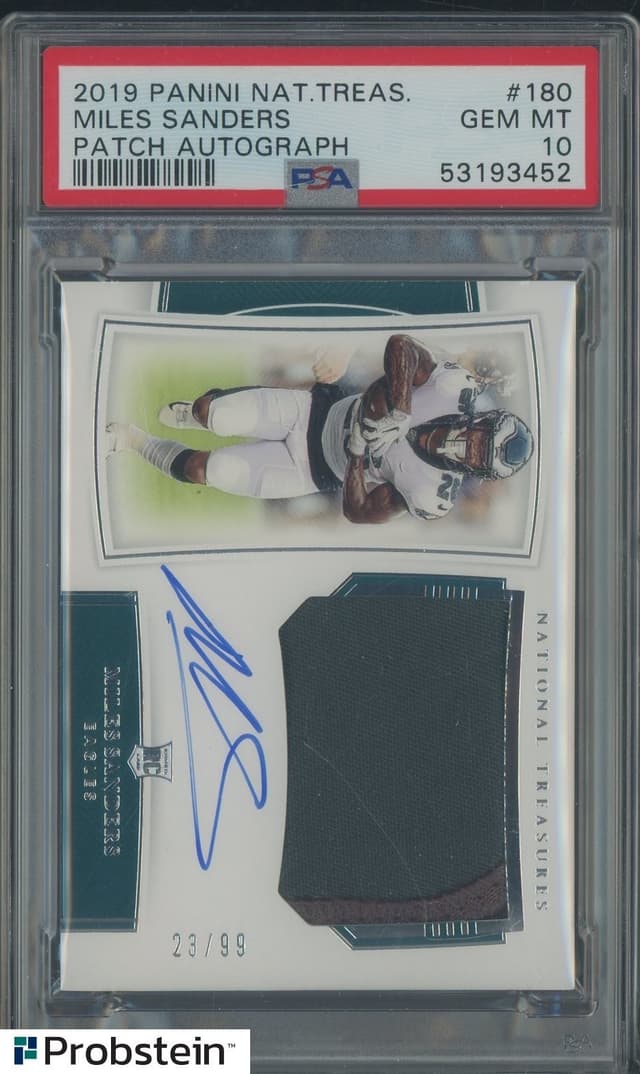 Miles Sanders Panini National Treasures #180 Patch Autograph