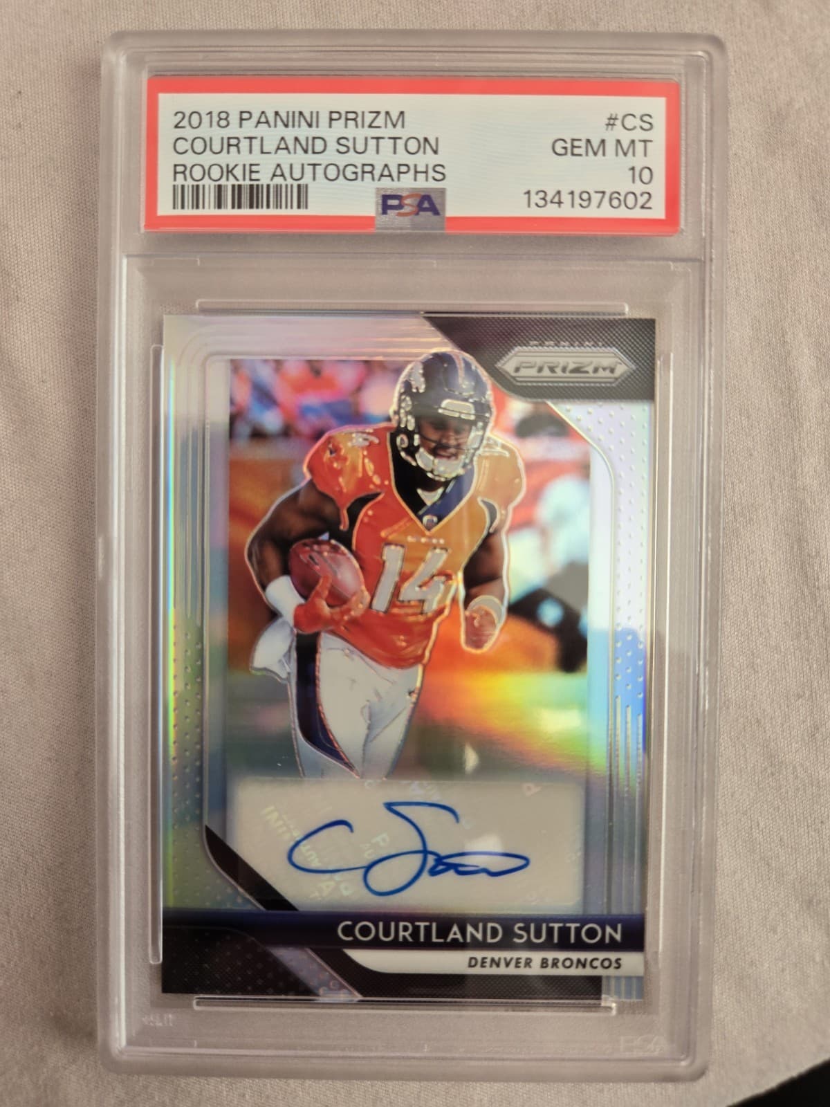 Courtland Sutton Panini Prizm Rookie Autographs #CS Silver Prizm