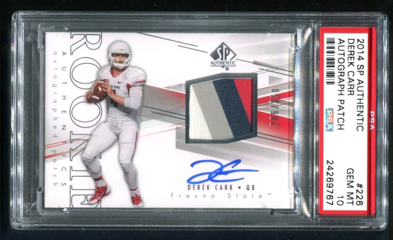 Derek Carr SP Authentic #226 Autograph Patch