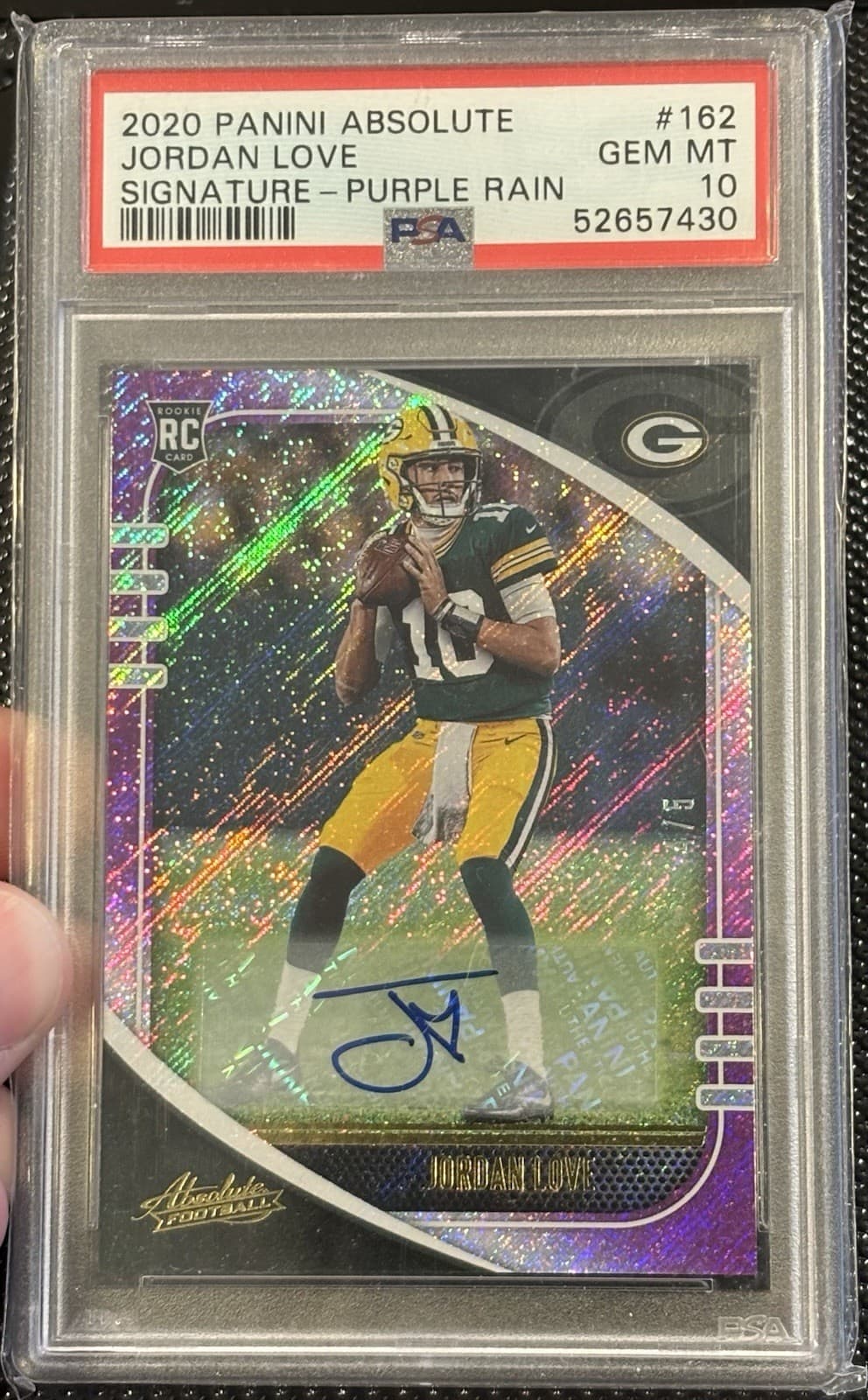 Jordan Love Panini Absolute #162 Signature-Purple Rain