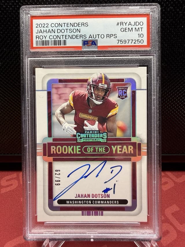 Jahan Dotson Panini Contenders Rookie of the Year Contenders Autographs Rps #RYAJDO Base