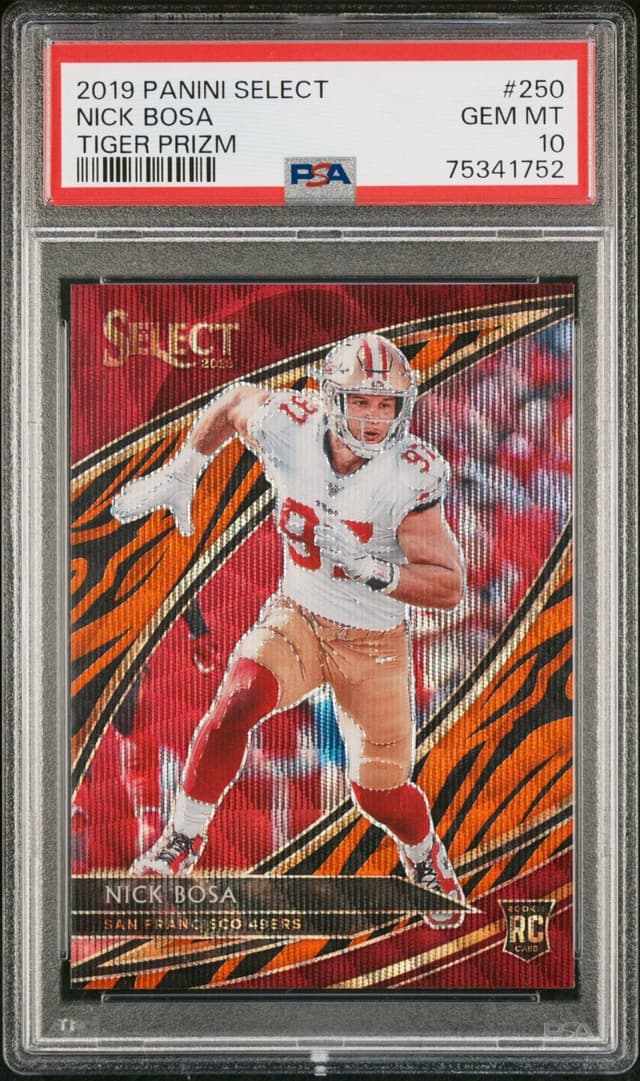 Nick Bosa Panini Select #250 Tiger Prizm