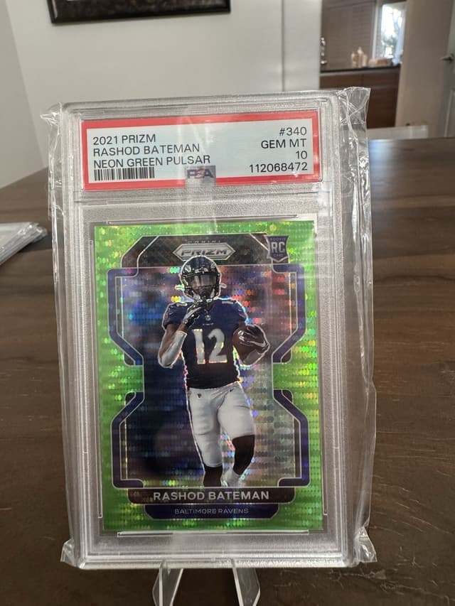 Rashod Bateman Panini Prizm #340 Neon Green Pulsar