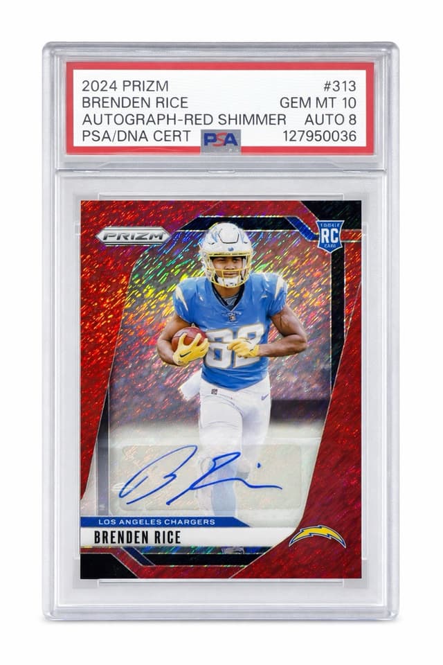 Brenden Rice Panini Prizm #313 Autograph-Red Shimmer