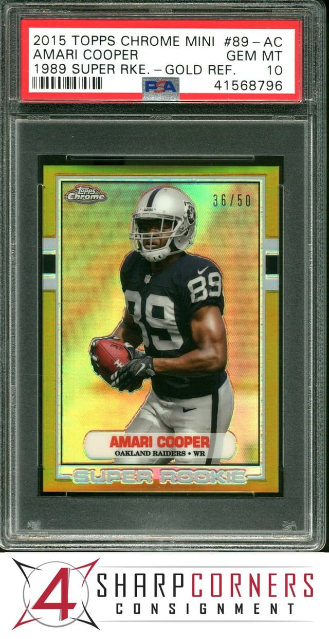 Amari Cooper Topps Chrome Mini 1989 Super Rookie #89AC Gold Refractor