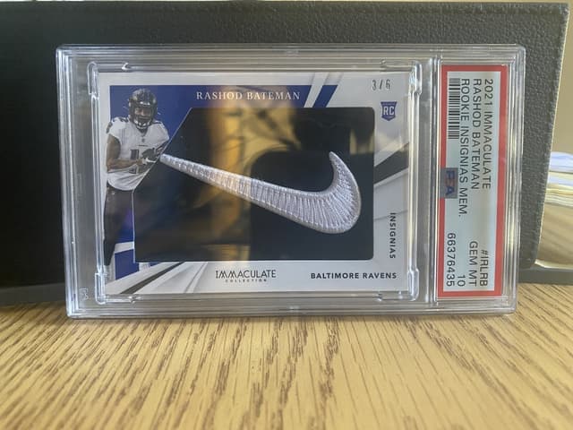 Rashod Bateman Panini Immaculate Collection Rookie Insignias Memorabilia #IRLRB Base