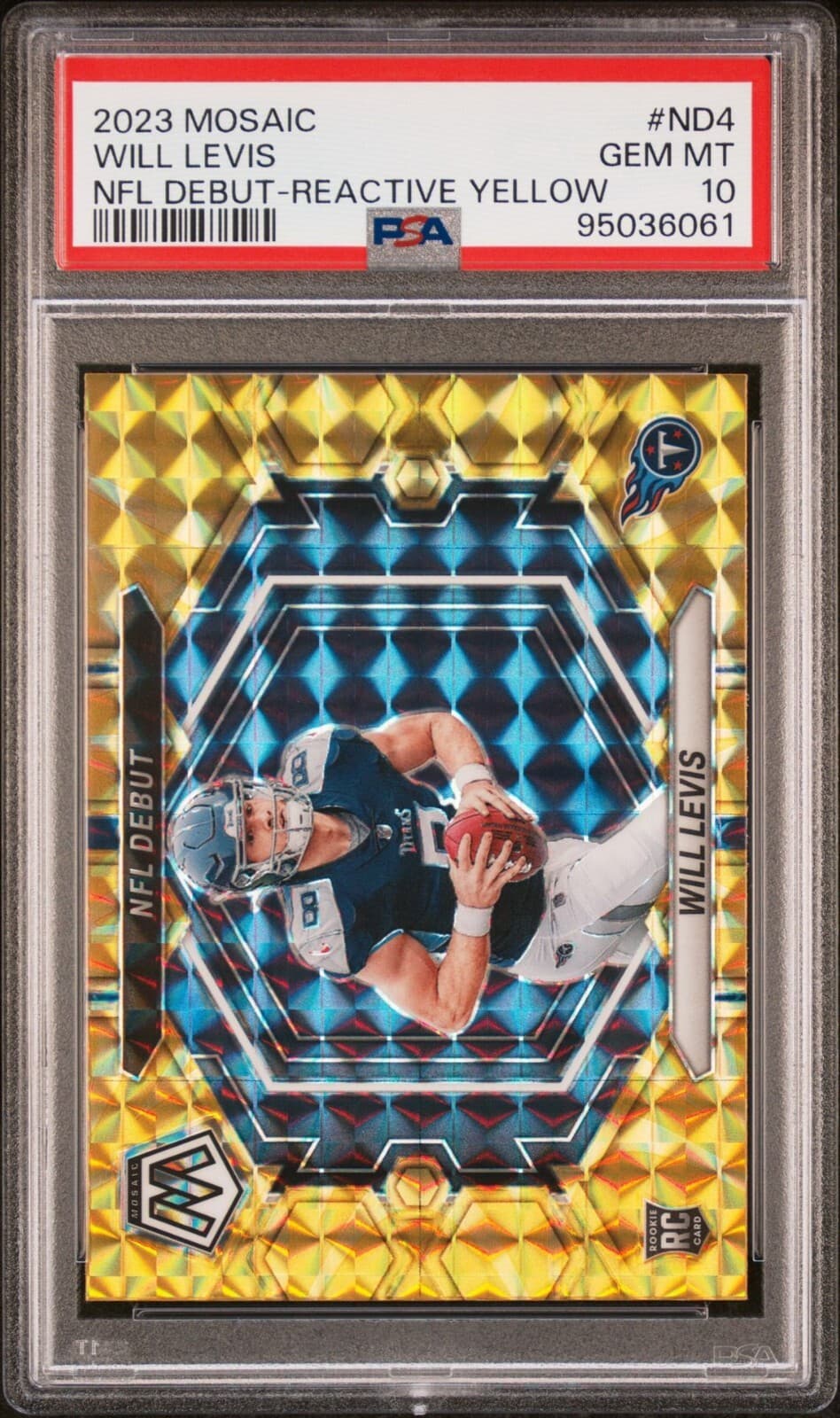 Will Levis Panini Mosaic NFL Debut #ND4 Reactive Yellow