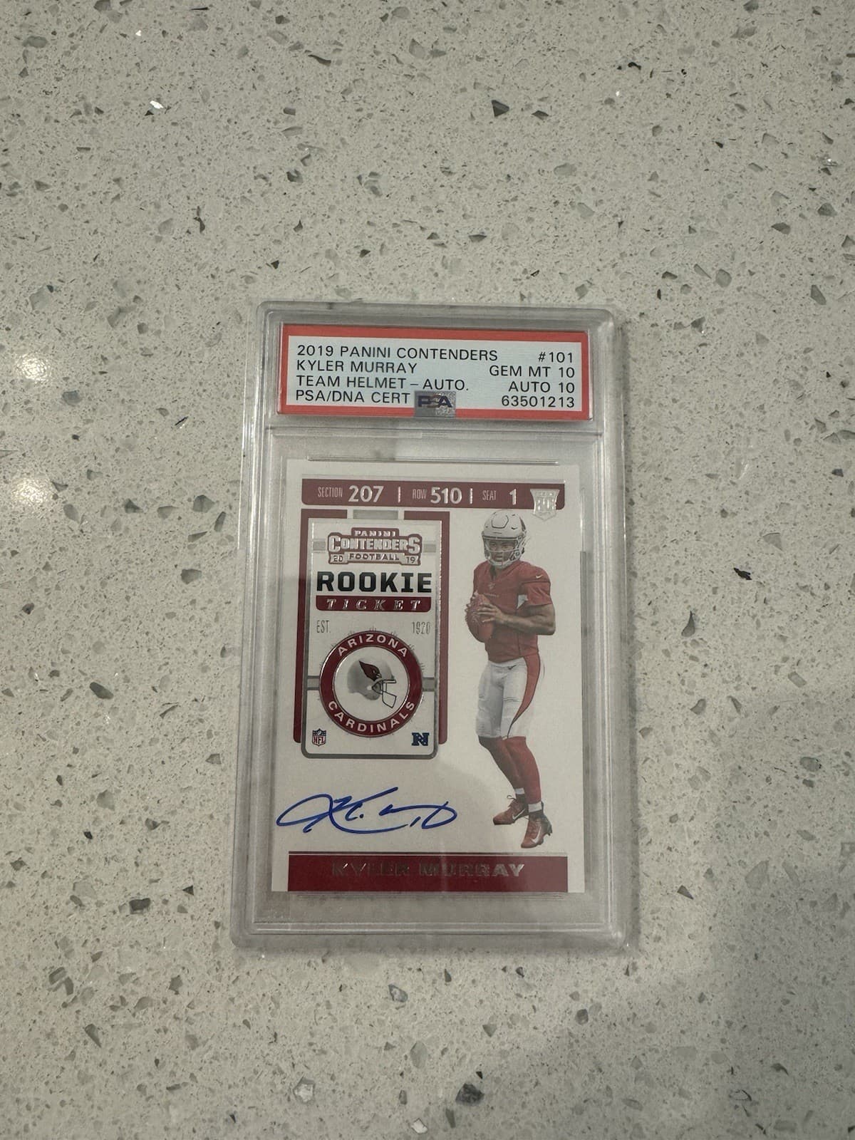 Kyler Murray Panini Contenders #101 Team Helmet-Autograph