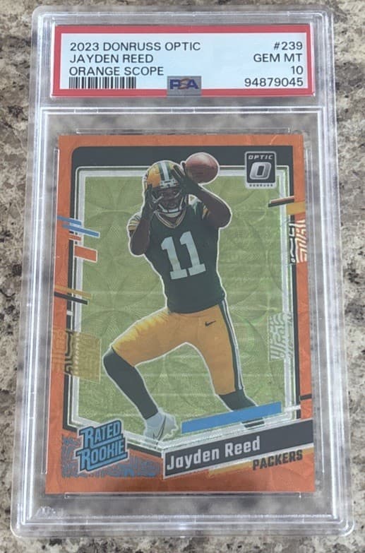 Jayden Reed Panini Donruss Optic #239 Orange Scope