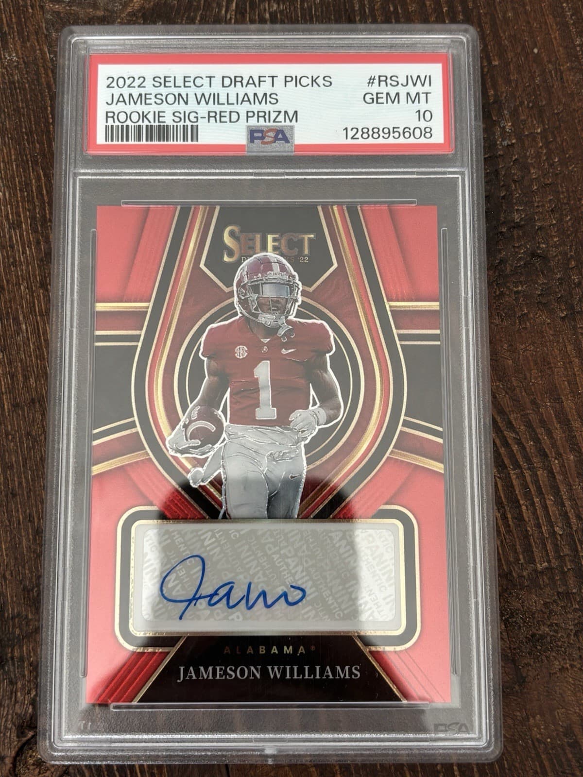 Jameson Williams Panini Select Draft Picks Rookie Signatures #RSJWI Red Prizm