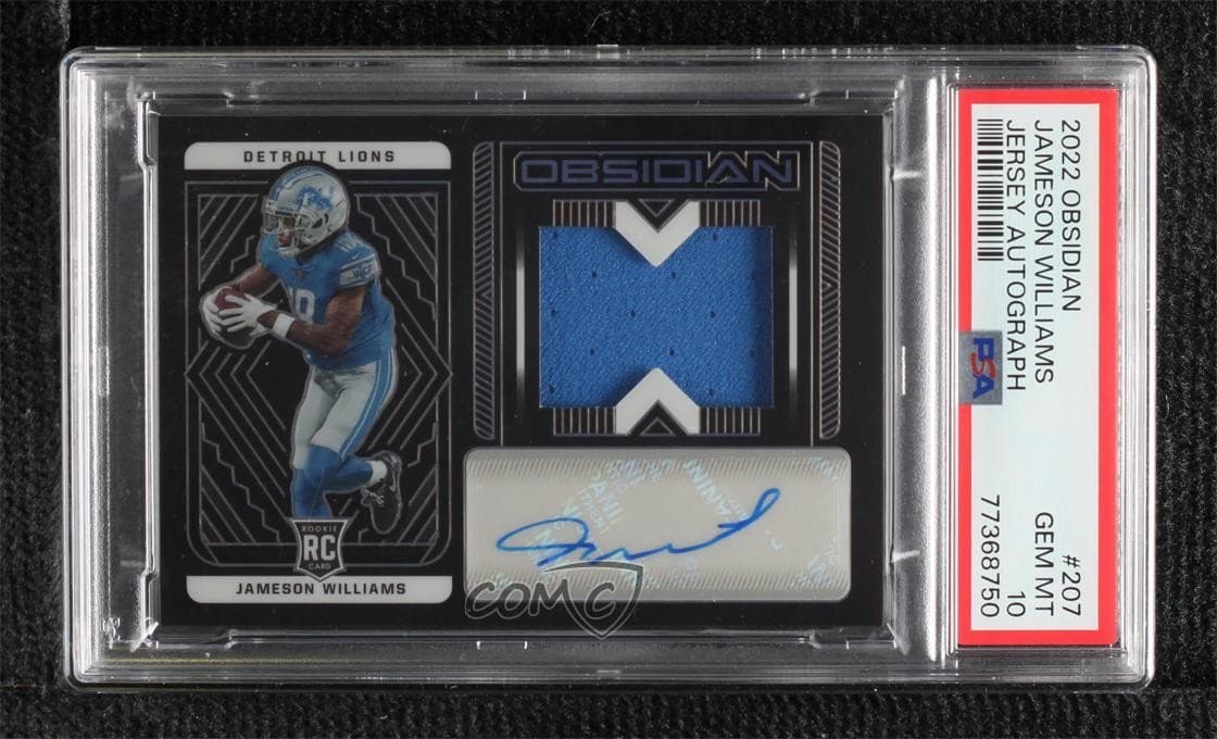 Jameson Williams Panini Obsidian #207 Jersey Autograph