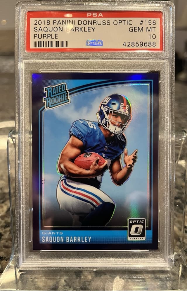 Saquon Barkley Panini Donruss Optic #156 Purple