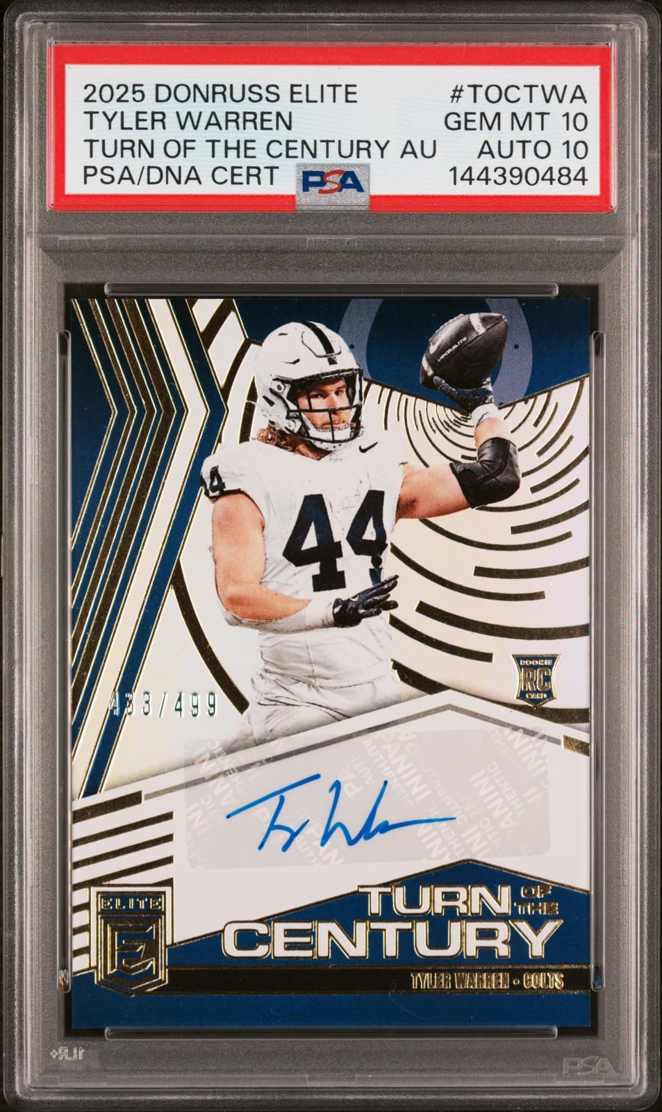 Tyler Warren Panini Donruss Elite Turn of the Century Autographs #TOCTWA Base