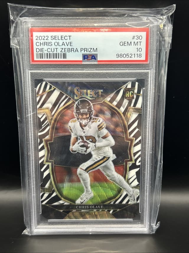 Chris Olave Panini Select #170 Die-Cut Zebra Prizm