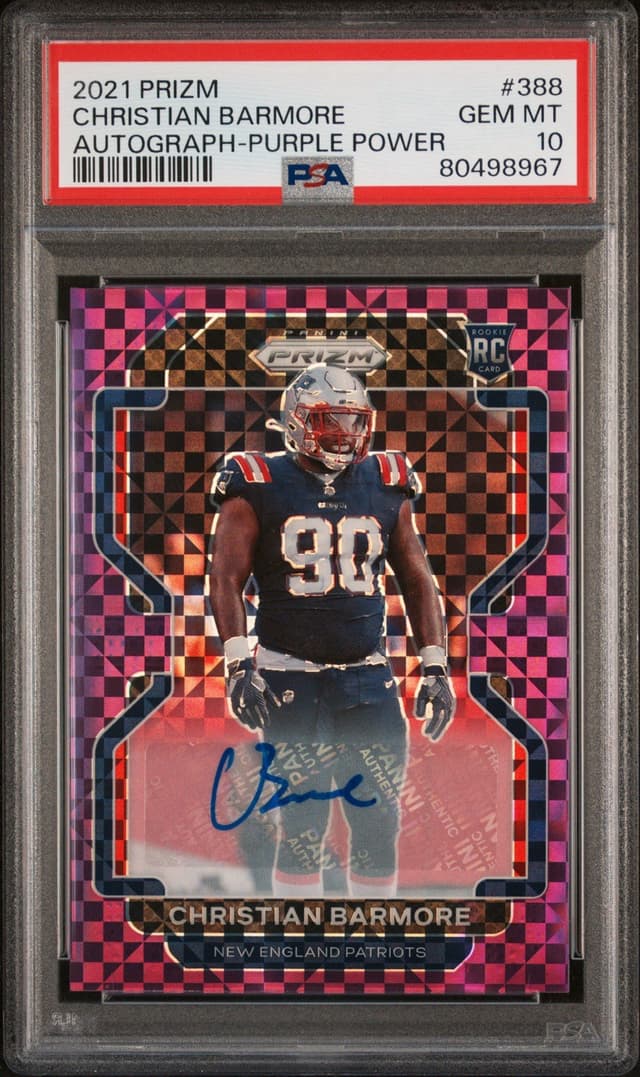 Christian Barmore Panini Prizm #388 Autograph-Purple Power