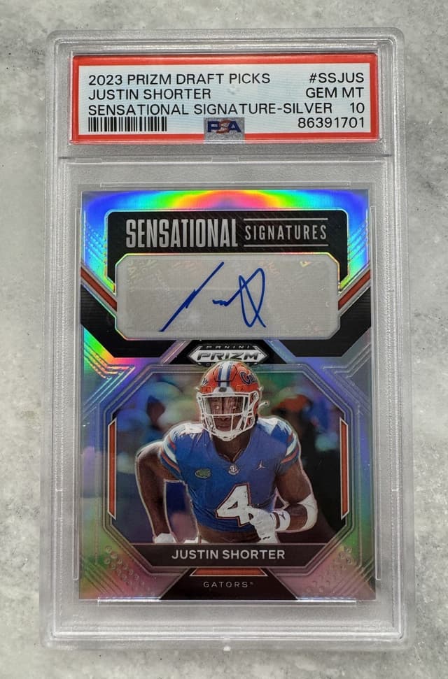 Justin Shorter Panini Prizm Draft Picks Sensational Signature #SSJUS Silver