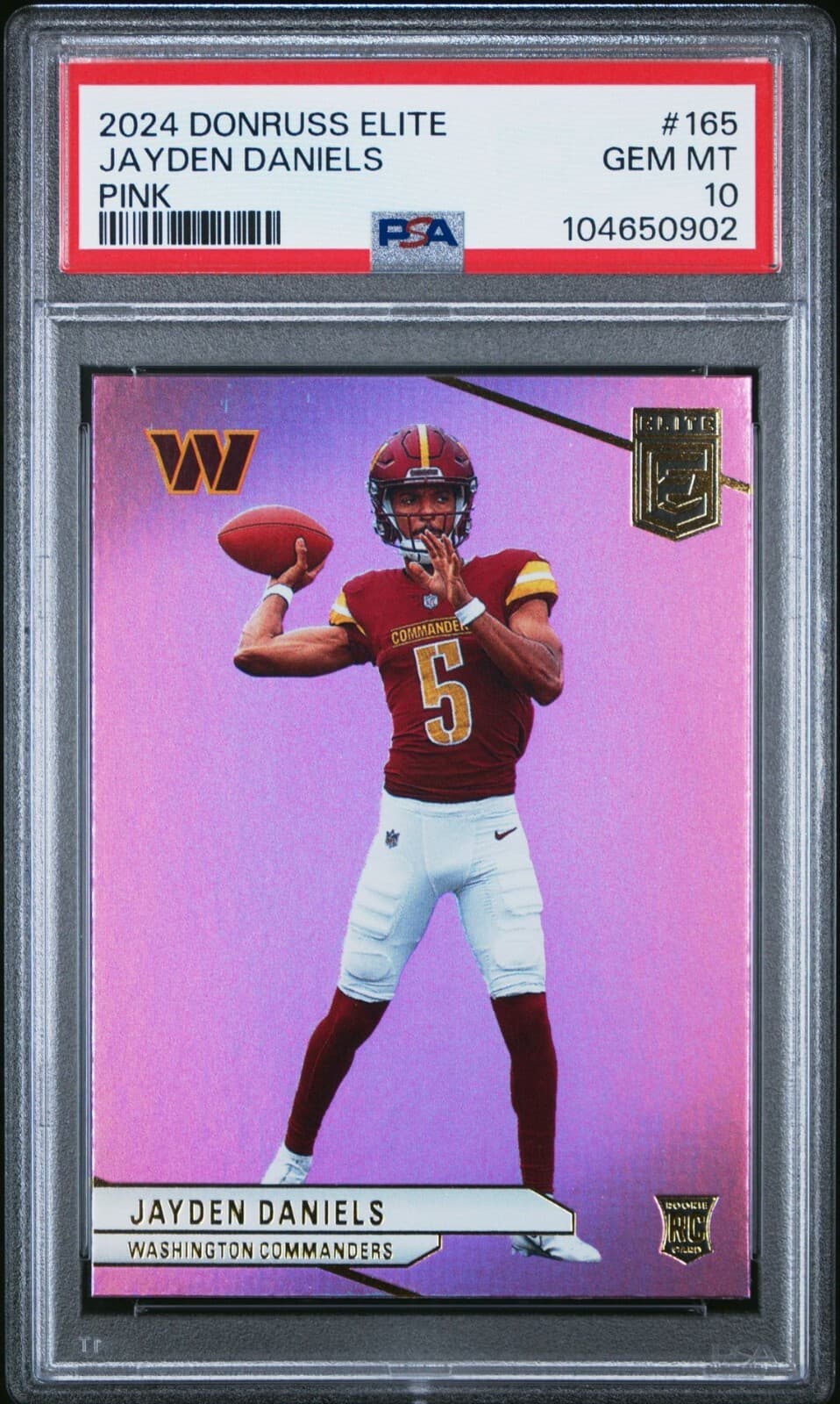 Jayden Daniels Panini Donruss Elite #165 Pink