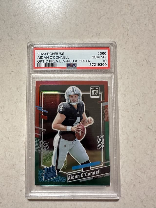 Aidan O'Connell Panini Donruss #360 Optic Preview-Red & Green