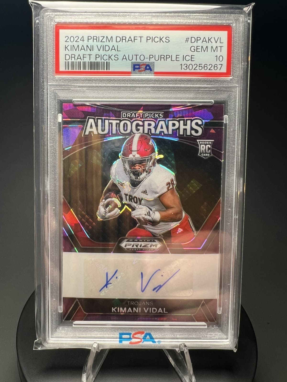 Kimani Vidal Panini Prizm Draft Picks Draft Picks Autographs #DPAKVL Purple Ice