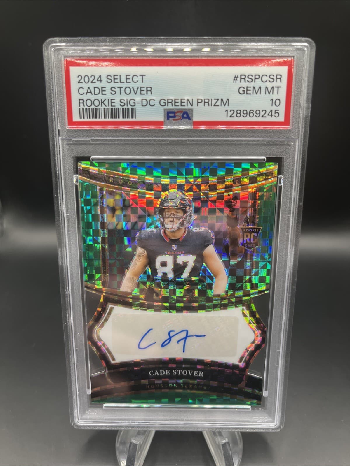 Cade Stover Panini Select Rookie Signatures #RSPCSR Green Prizm