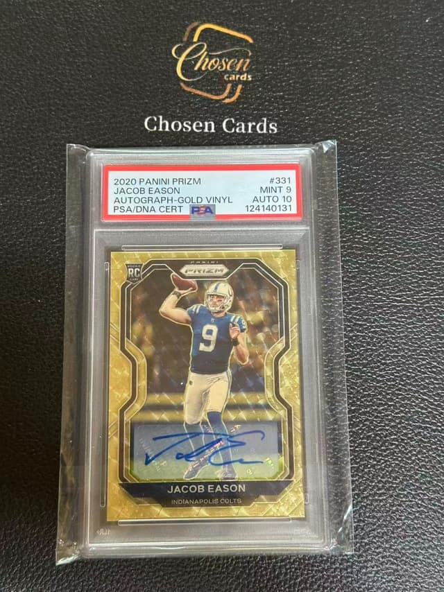 Jacob Eason Panini Prizm #331 Autograph-Gold Vinyl