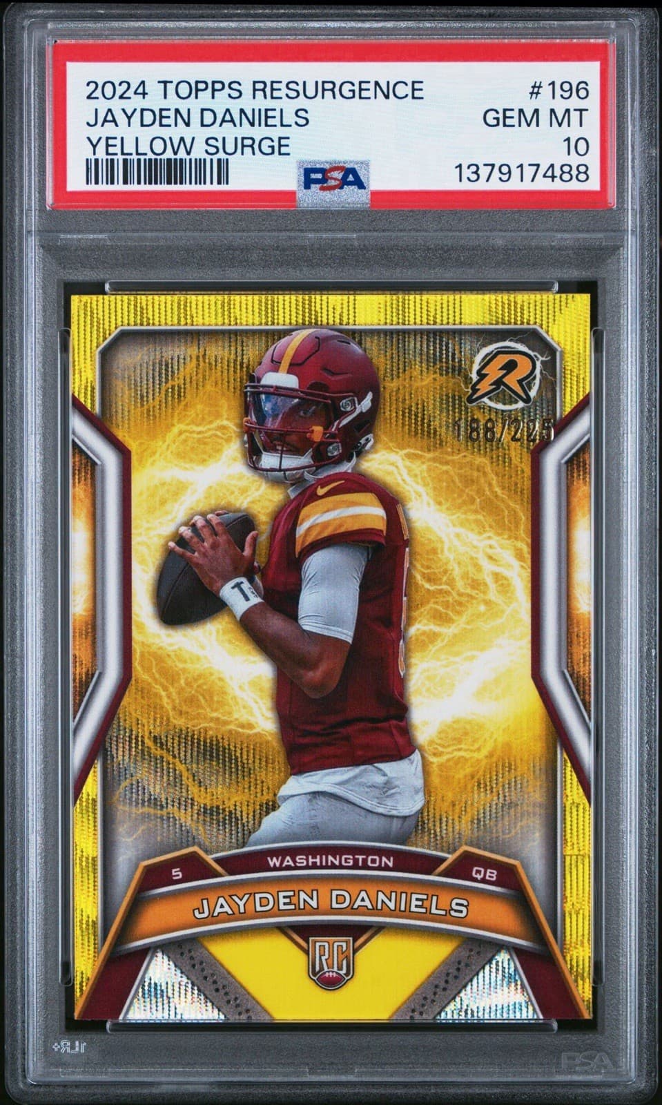 Jayden Daniels Topps Resurgence #196 Yellow Surge