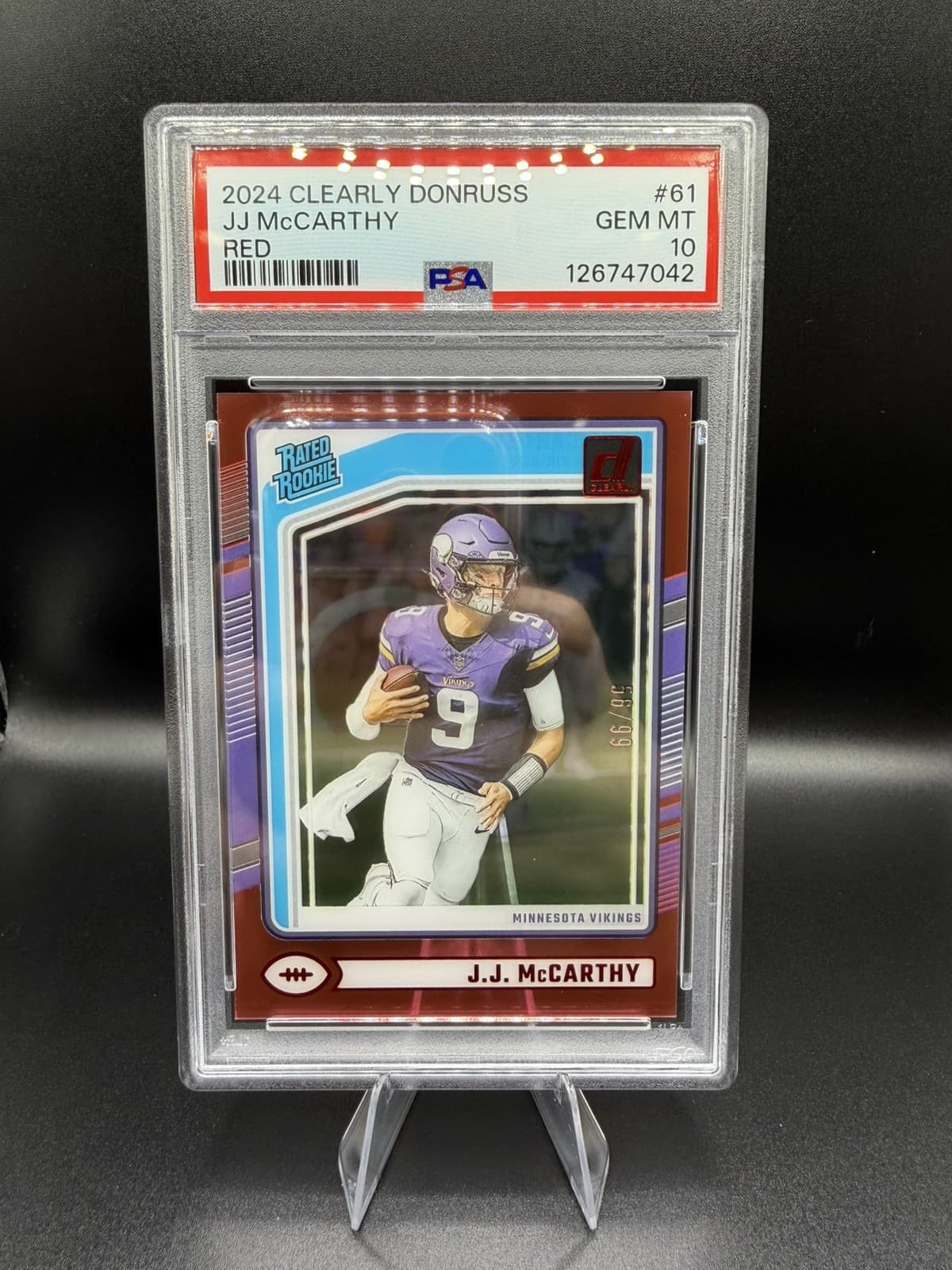 J.J. McCarthy Panini Clearly Donruss #61 Red