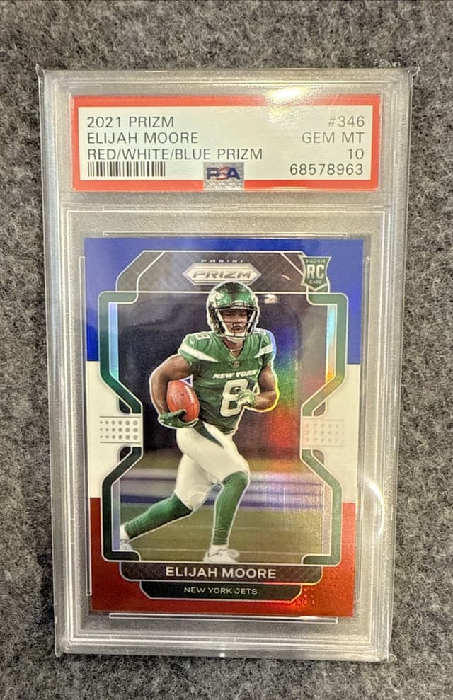 Elijah Moore Panini Prizm #346 Red/White/Blue Prizm