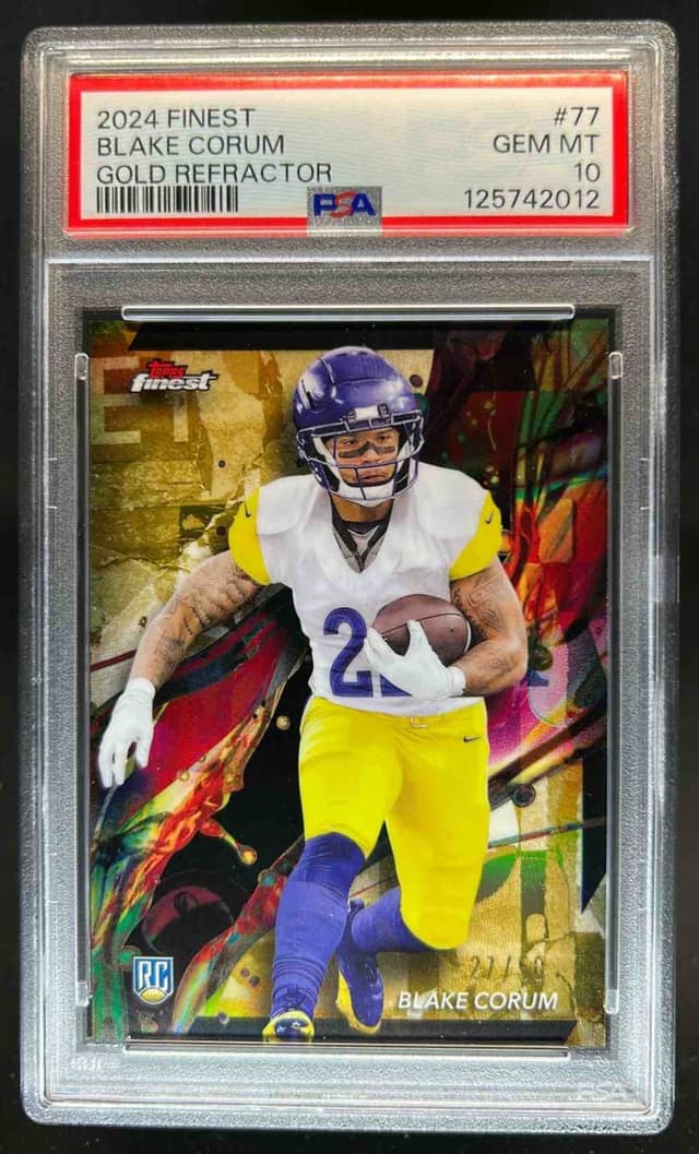 Blake Corum Topps Finest #77 Gold Refractor